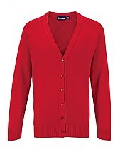 Embroidered Red Cardigan - Online School Uniform