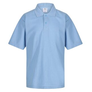 New Embroidered Sky Blue School Polo Shirt