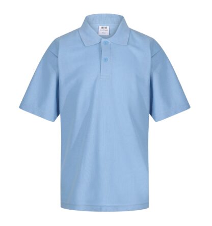 New Embroidered Sky Blue School Polo Shirt
